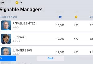 PES Mobile manager list