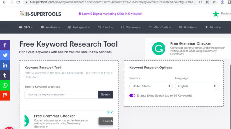 h supertools keyword research