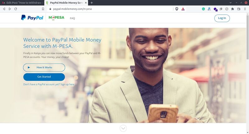 PayPal to MPESA Website homepage