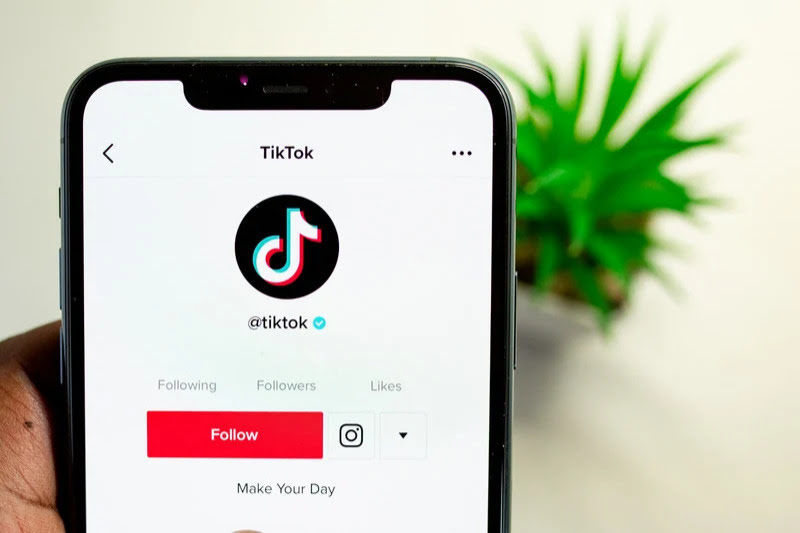 Tiktok open on an iPhone