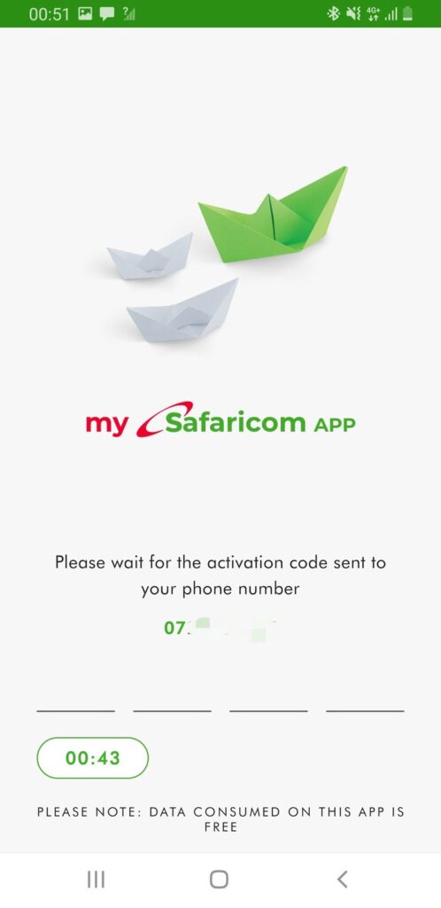 Mysafaricom receiving activation code