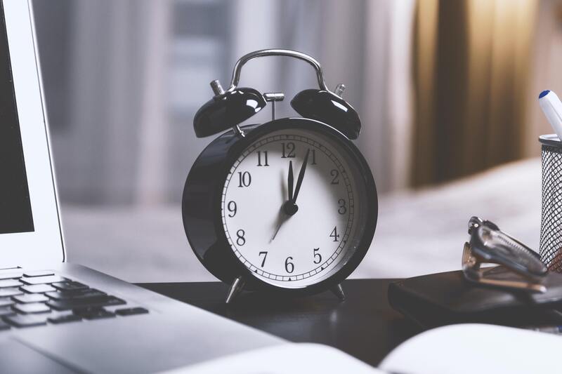 Vintage alarm clock on a desk