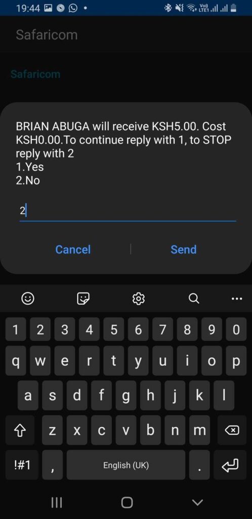 M-PESA transaction reversal